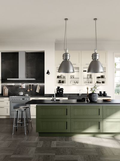 Küche Olivgrün & Perlweiß von Häcker